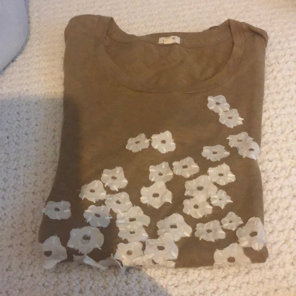 J crew T-shirt with appliqué flowers
